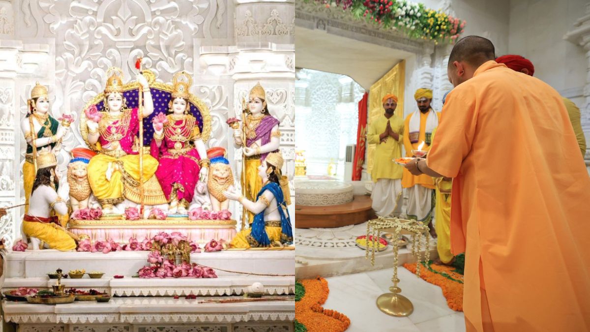 Ram Darbar Pran Pratishtha CM Yogi Adityanath Leads Rituals As Ayodhya ...