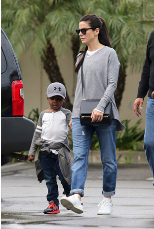 Sandra Bullock with son