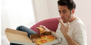 Man eating Pizza